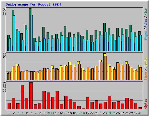 Daily usage for August 2024