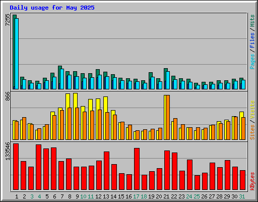Daily usage for May 2025