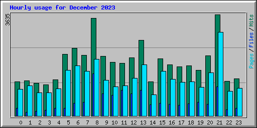 Hourly usage for December 2023