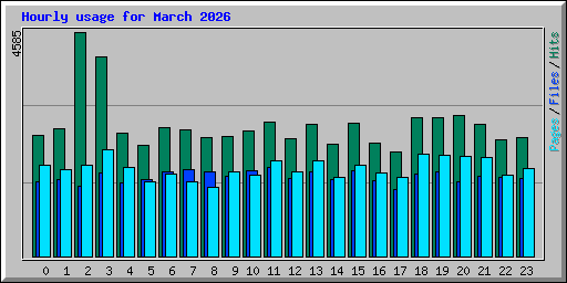 Hourly usage for March 2026